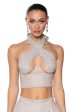 AURORA RHINSTONE SHINE HALTER TOP For Sale