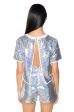 ALL UP IN MY MIND SEQUIN SHORT SLEEVE SHIRT Hot on Sale