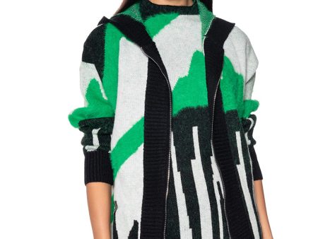 ABSTRACT OVERSIZED CARDIGAN For Cheap