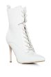 AZALEA WANG ASTORIA LACE UP STILETTO BOOTIE IN WHITE on Sale