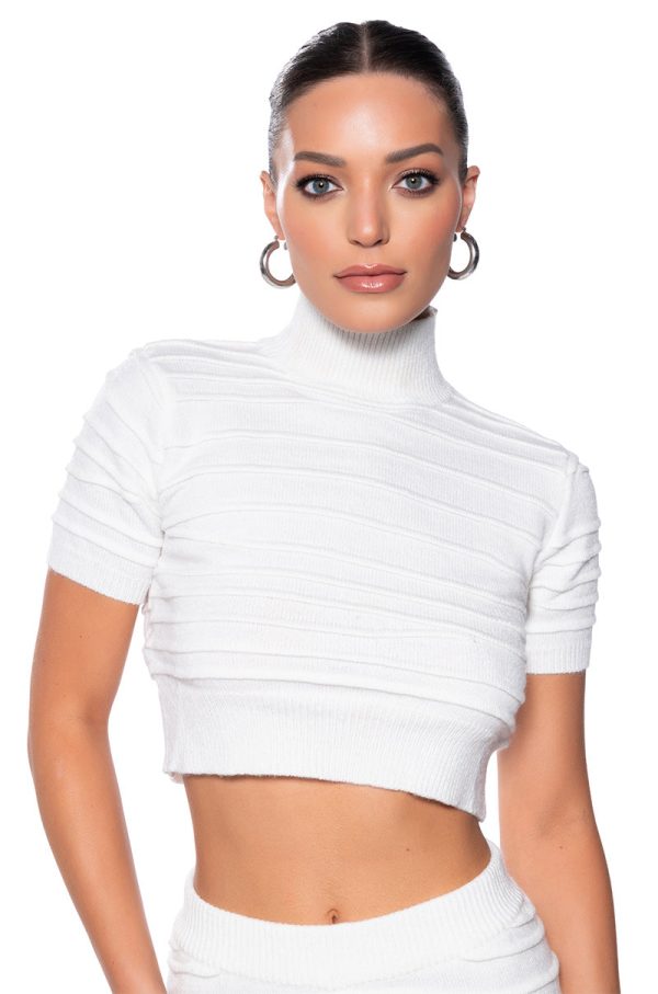 ANGEL ENERGY SHORT SLEEVE TURTLENECK SWEATER TOP Online