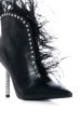 AZALEA WANG ALEJANDRA BLACK FEATHER BOOTIE Online now