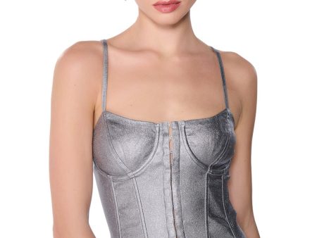 ALWAYS WINNIN SLEEVELESS FAUX LEATHER CORSET For Discount