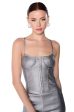 ALWAYS WINNIN SLEEVELESS FAUX LEATHER CORSET For Discount