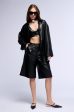 ZOE LONG FAUX LEATHER SHORTS IN BLACK Discount