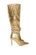 AZALEA WANG ALONZA GOLD DIAMOND EMBELLISHED BOOT For Discount