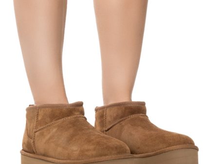 UGG CLASSIC ULTRA MINI PLATFORM BOOTIE IN CHESTNUT on Sale