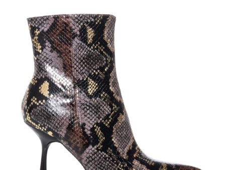 AZALEA WANG ALCMENE SNAKESKIN BOOTIE IN MULTI on Sale