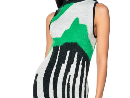 ABSTRACT MINI SWEATER DRESS For Discount