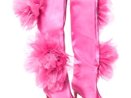 AZALEA WANG BLOSSOMED PINK FLOWER DETAIL BOOT Online now