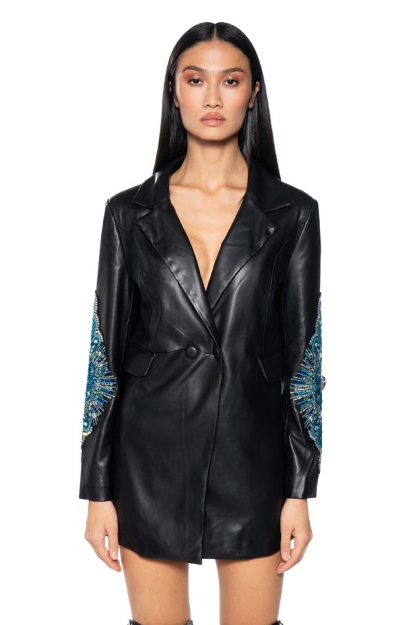 AXELLE PU BLAZER WITH EMBELLISHMENTS Discount