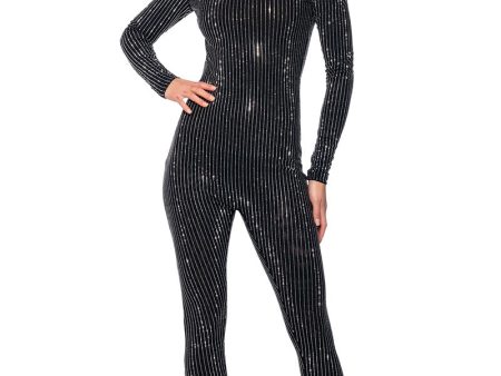 ALL ABOUT ME STRIPED RHINESTONE JUMPSUIT Discount