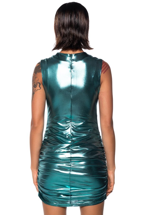 AMBROSE METALLIC MINI DRESS Cheap