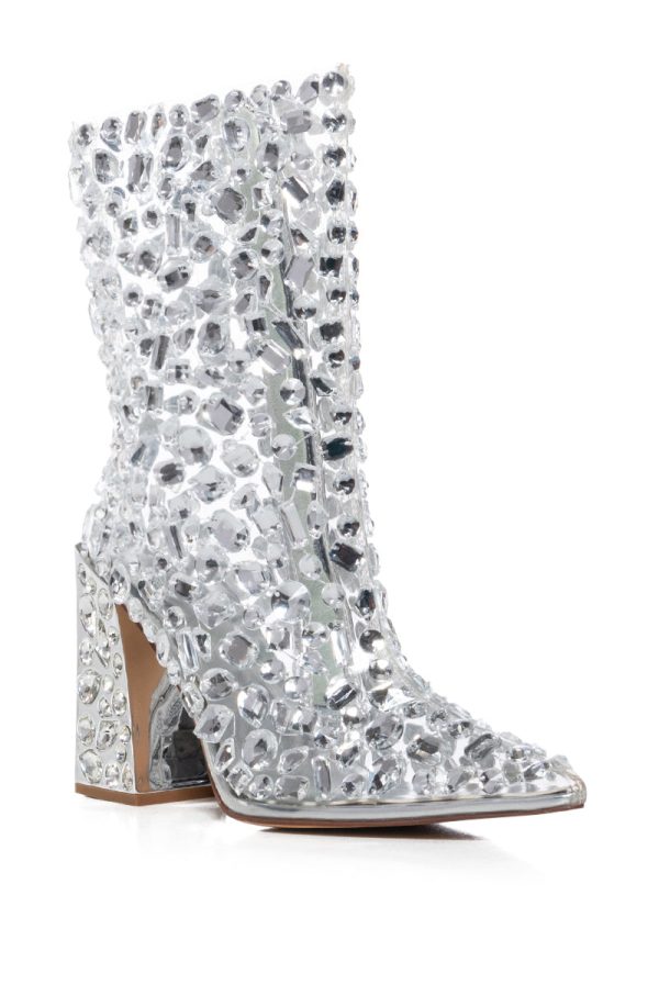 AZALEA WANG AGAVE SILVER DIAMOND BOOTIE Online Hot Sale