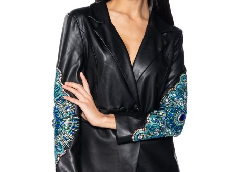 AXELLE PU BLAZER WITH EMBELLISHMENTS Discount