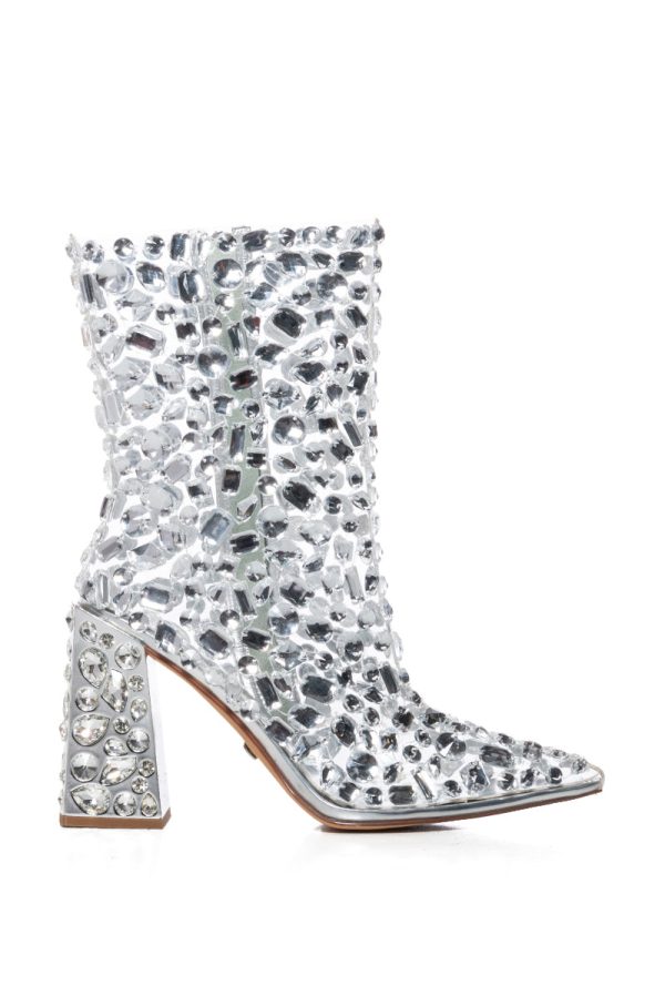 AZALEA WANG AGAVE SILVER DIAMOND BOOTIE Online Hot Sale