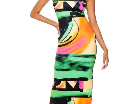 90 S BABY ABSTRACT PRINT MAXI DRESS For Discount