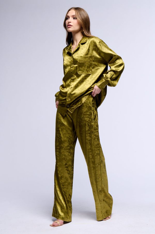 ALL MY MIGHT WIDE LEG SATIN TROUSER on Sale