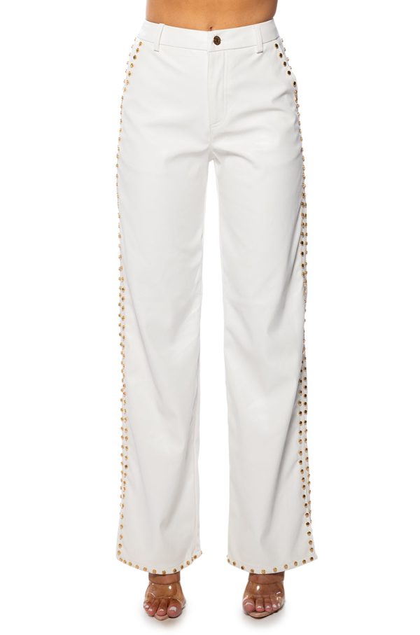 ALWAYS ON TIME FAUX LEATHER WIDE LEG PANT For Cheap