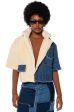 AMIEE SHORT SLEEVE DENIM SHERPA JACKET For Sale