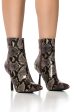 AZALEA WANG ALCMENE SNAKESKIN BOOTIE IN MULTI on Sale