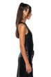 AMELIA FAUX LEATHER SLEEVELESS BODYSUIT Discount