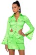 ARIELLE OPEN BACK CARGO MINI DRESS IN LIME on Sale