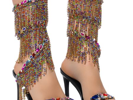 AZALEA WANG BELLATRIX EMBELLISHED SANDAL IN MULTI Cheap