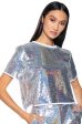 ALL UP IN MY MIND SEQUIN SHORT SLEEVE SHIRT Hot on Sale