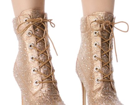 AZALEA WANG AUDEN GOLD EMBELLISHED BOOTIE Supply