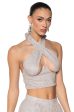 AURORA RHINSTONE SHINE HALTER TOP For Sale