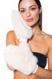 ALL ABOUT THE MONEY FUR MITTENS IN IVORY on Sale