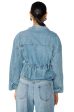 ALL THE RAGE STUDDED DENIM CINCHED JACKET on Sale