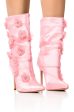 AZALEA WANG ACACIA PINK FLOWER EMBELLISHED BOOTIE Online Sale