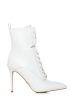 AZALEA WANG ASTORIA LACE UP STILETTO BOOTIE IN WHITE on Sale