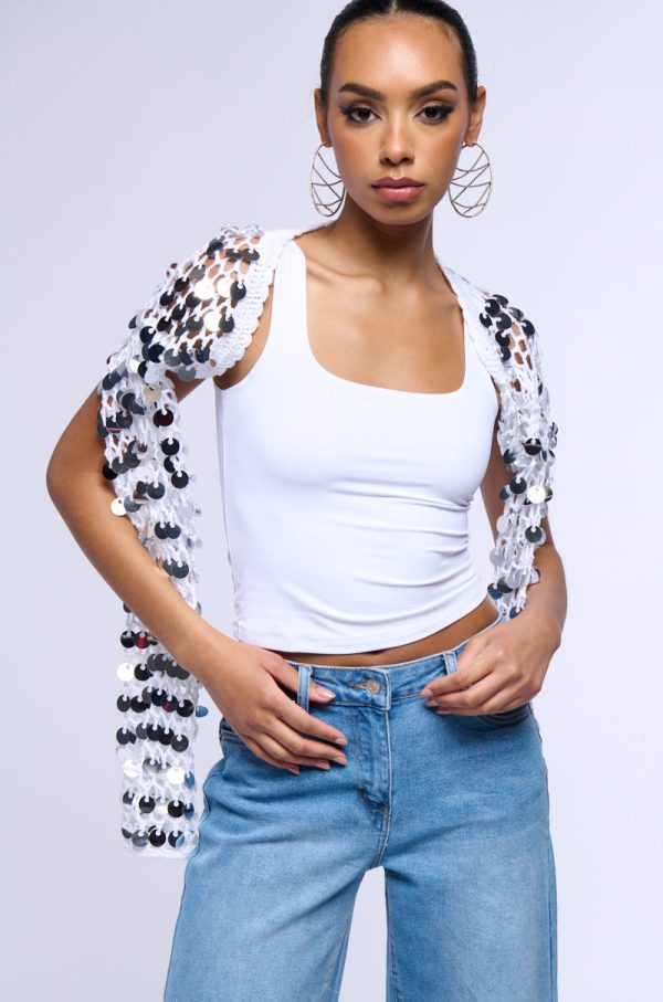 ARIEL SEQUIN KNIT BOLERO on Sale