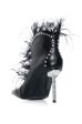 AZALEA WANG ALEJANDRA BLACK FEATHER BOOTIE Online now